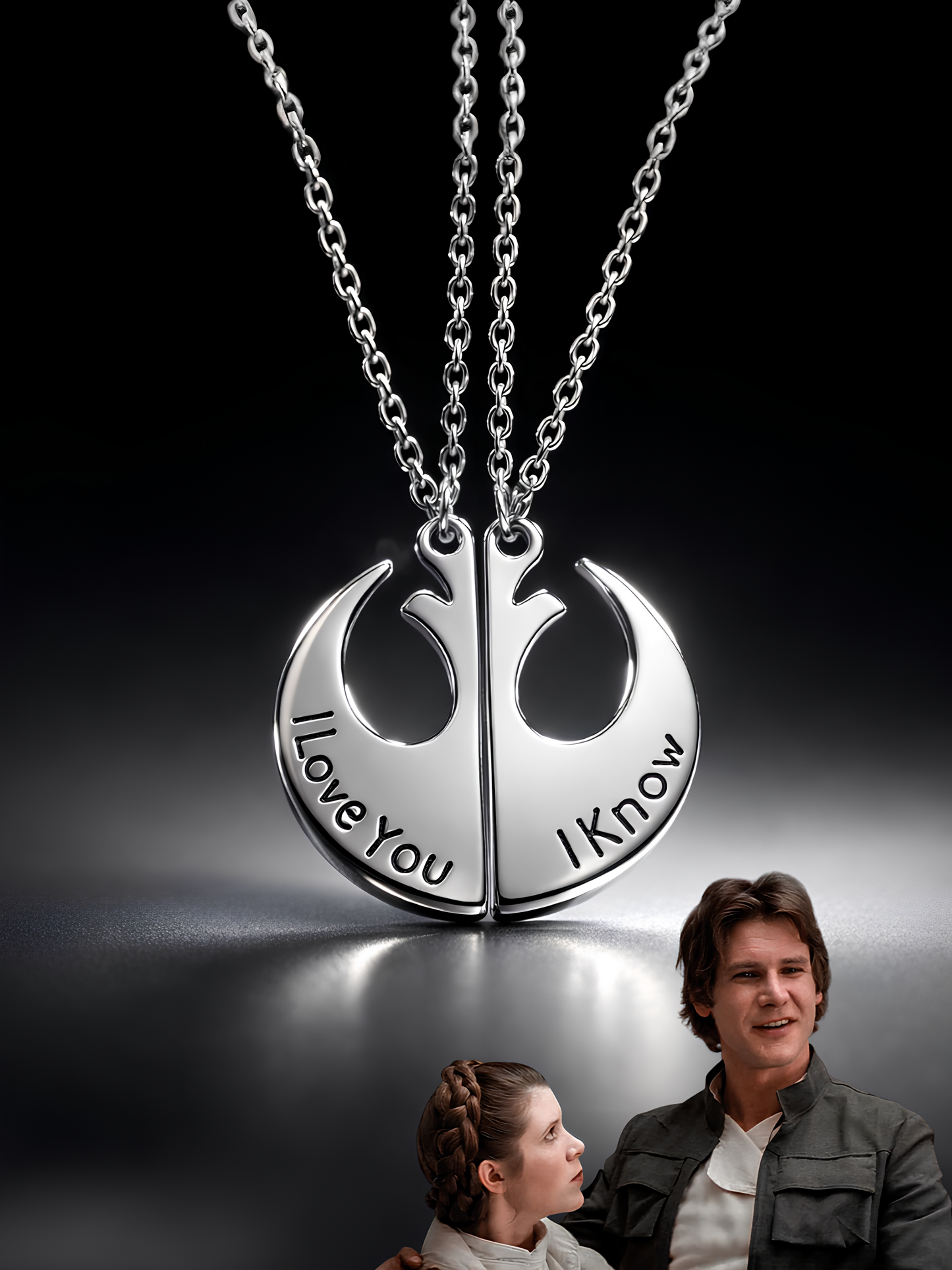 Han Solo and Leia Couple Necklaces