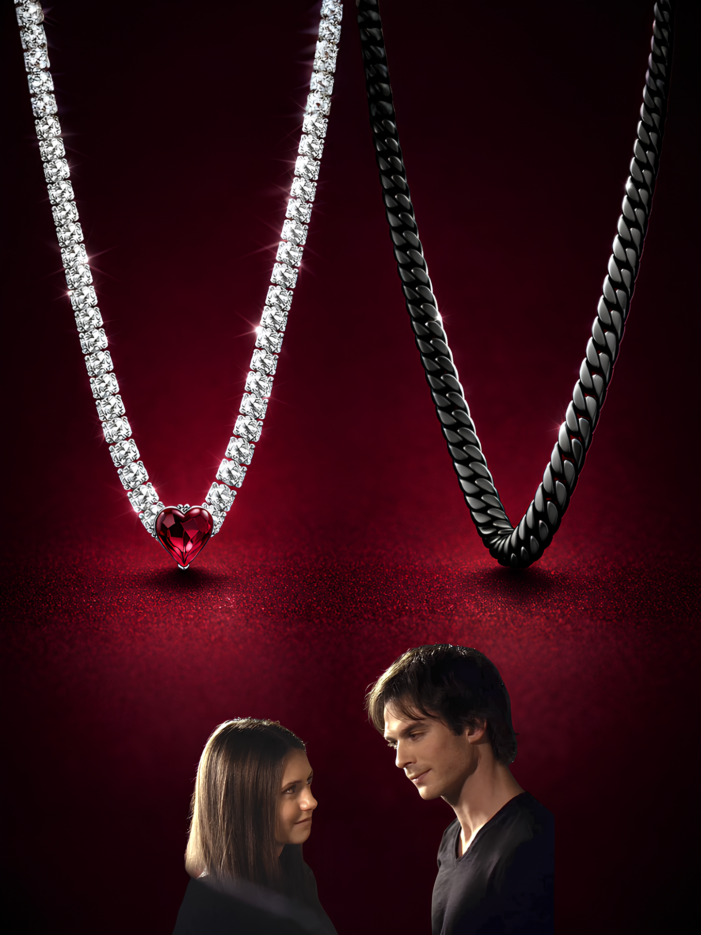 Damon and Elena Couple Necklaces