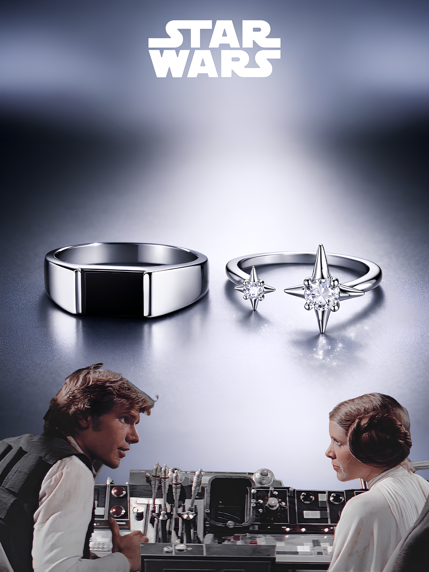 Han Solo and Leia Couple Rings